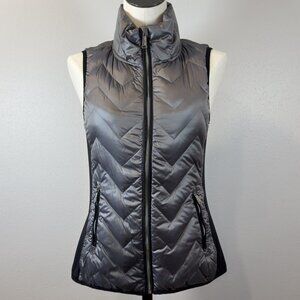 Calvin Klein Performance Womens Metallic Gray Puffer Vest Full Zip Size Small